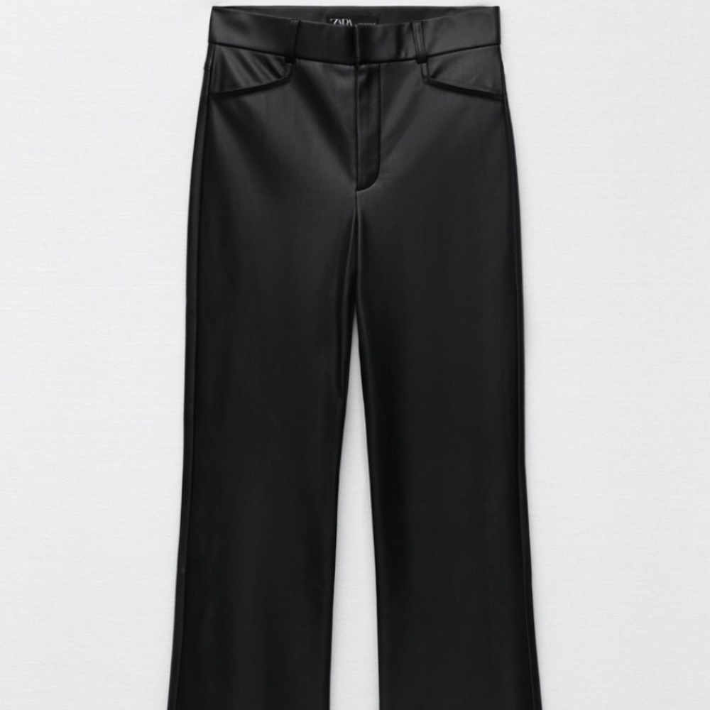 BNWT-High rise faux leather pants